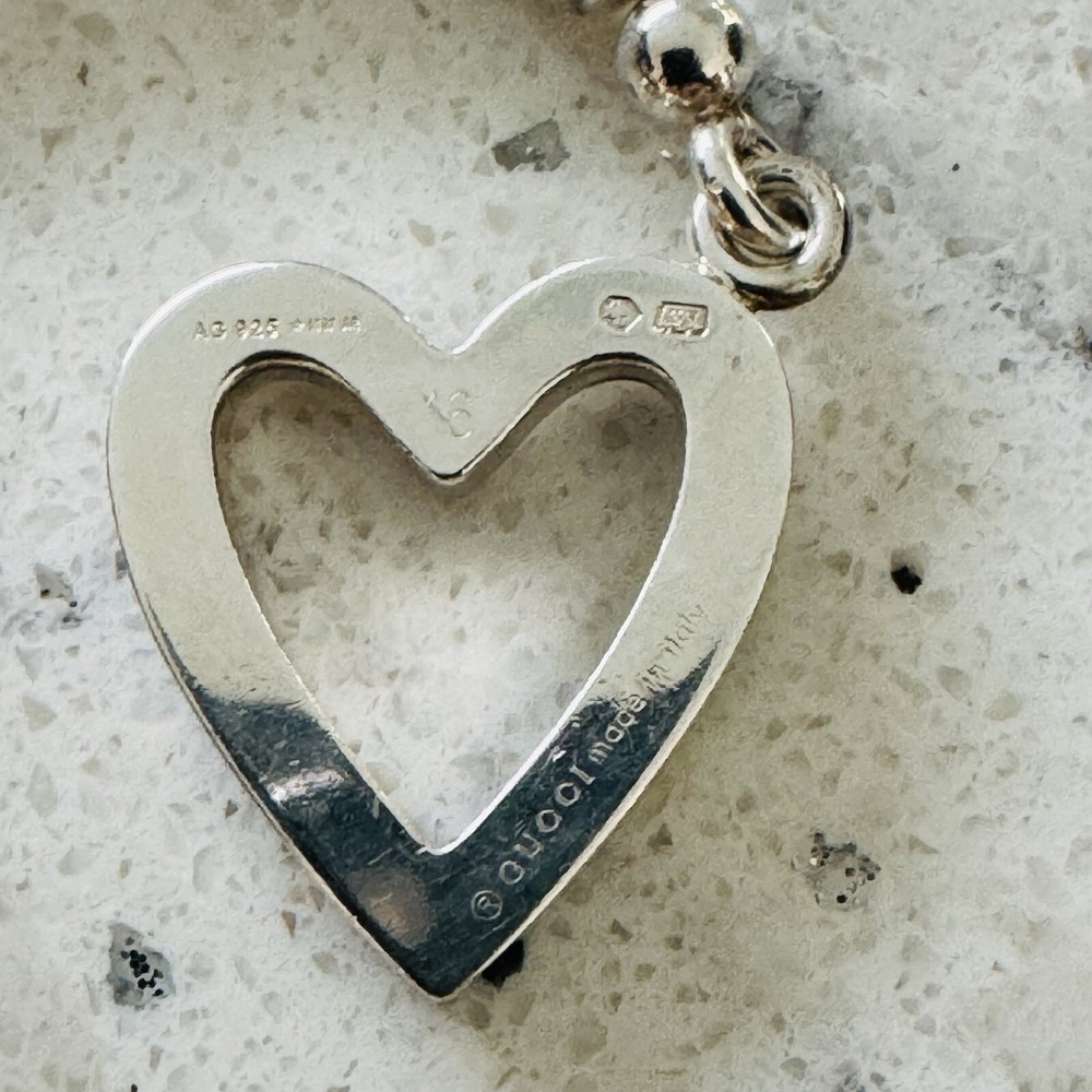 Gucci Sterling Silver Heart Ball Chain Toggle Bracelet Genuine Signed - Picture 2 of 16